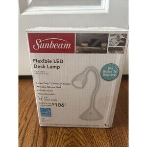 SUNBEAM Flexible Neck LED Desk LAMP Adjustable Light Energy Star NEW!